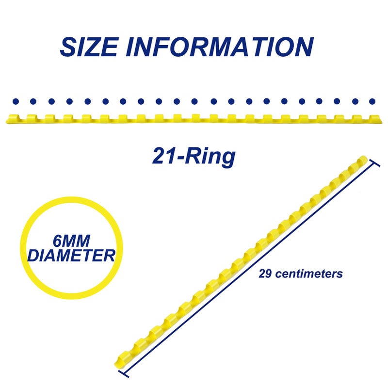 Rayson CR-8-100-M Plastic Binding Combs 5/16in. 21-Ring, 40-Sheet Capacity, Colorful Comb Binding Spines, Max. Binding A4 Size Paper (8.3"Ã—11.7"), Box of 100 - Image 3